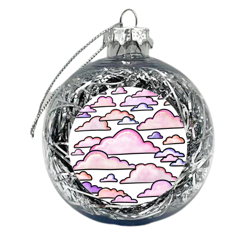 Pink clouds - xmas bauble by PixieDrew