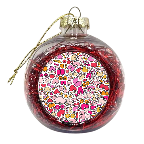 Pink colorful boob art - xmas bauble by andrea zuza