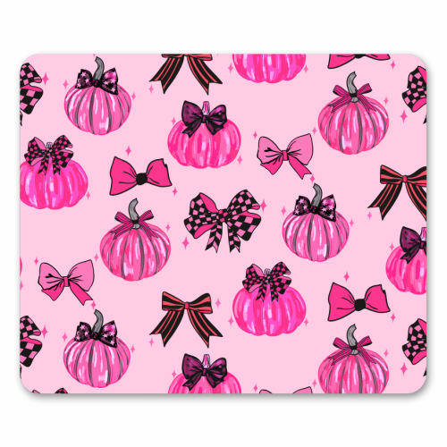 Pink Coquette Pumpkins and Bows Pattern - mouse mat by EZbie