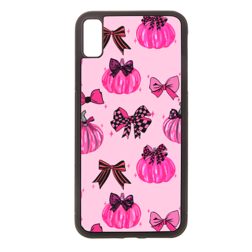 Pink Coquette Pumpkins and Bows Pattern - stylish phone case by EZbie