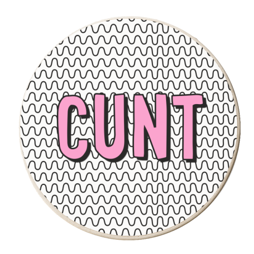 Pink Cunt - personalised beer coaster by Adam Regester
