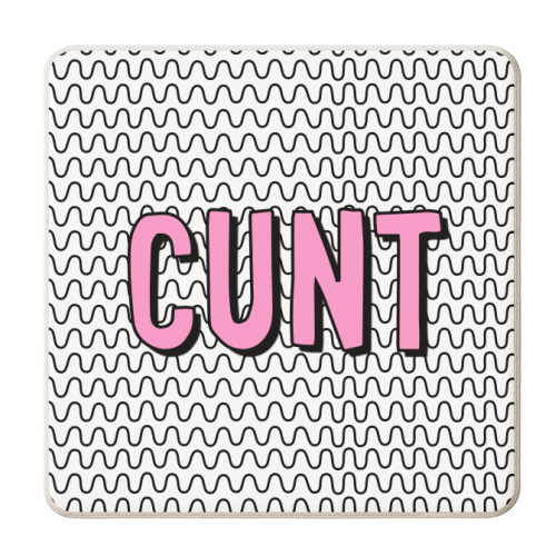 Pink Cunt - personalised beer coaster by Adam Regester