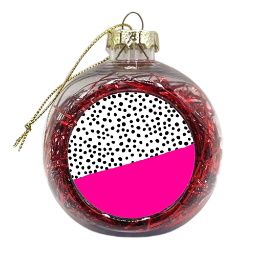 Pink Dalmatian Abstract Print - xmas bauble by The 13 Prints