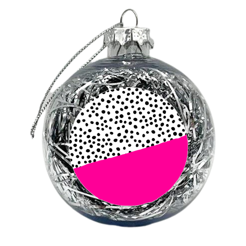 Pink Dalmatian Abstract Print - xmas bauble by The 13 Prints