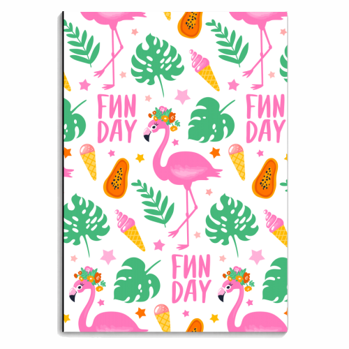 Pink Flamingo Fun Vacation - personalised A4, A5, A6 notebook by Eunice Buchanan