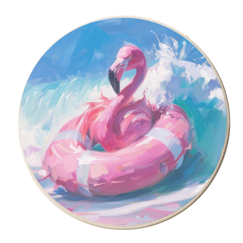 Pink Flamingo - personalised beer coaster by DejaReve