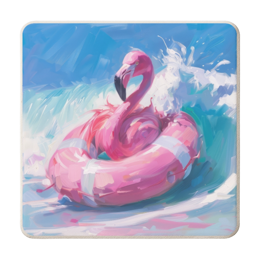 Pink Flamingo - personalised beer coaster by DejaReve