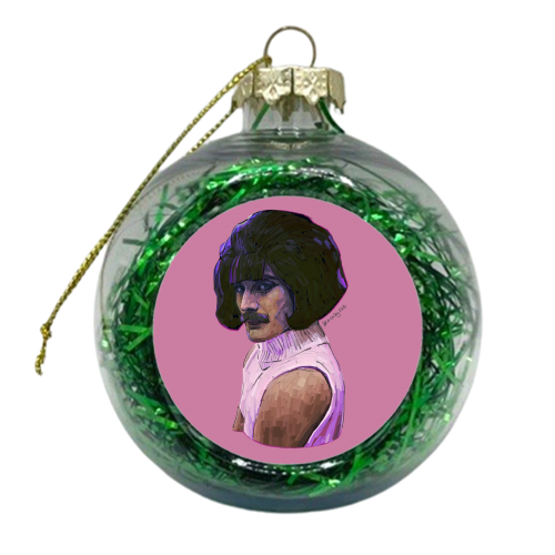 Pink Freddie - xmas bauble by Beverley Rae