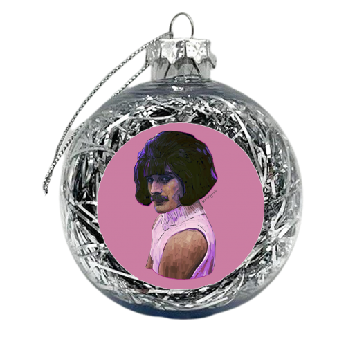 Pink Freddie - xmas bauble by Beverley Rae