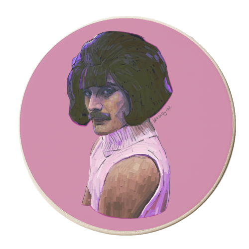 Pink Freddie - personalised beer coaster by Beverley Rae