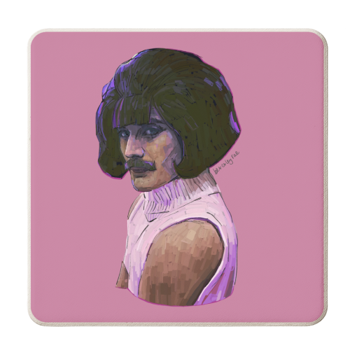 Pink Freddie - personalised beer coaster by Beverley Rae