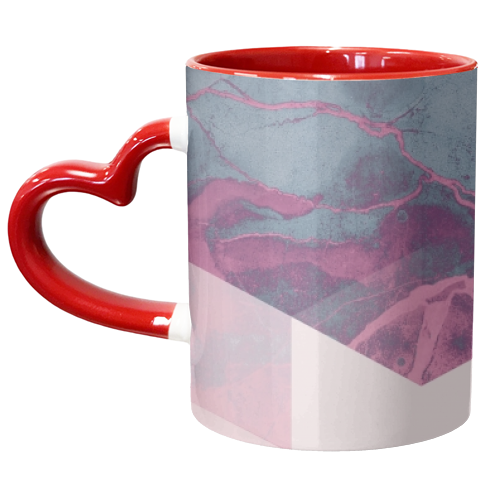 Pink Geometry - unique mug by EMANUELA CARRATONI