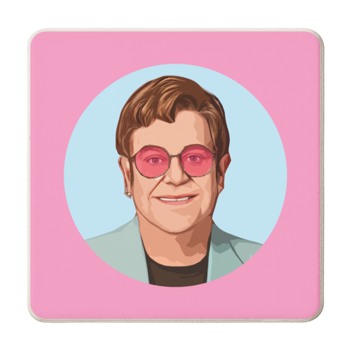 Pink Glasses Pink Background - personalised beer coaster by DOLLY WOLFE