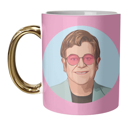 Pink Glasses Pink Background - unique mug by DOLLY WOLFE