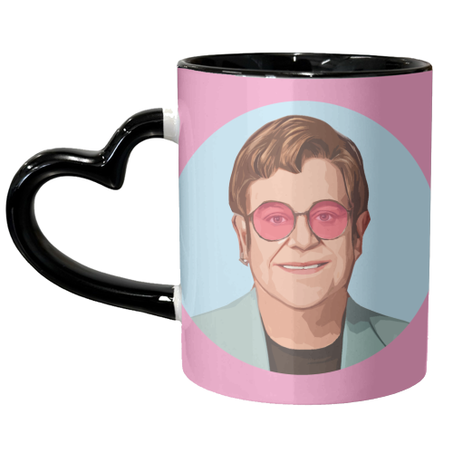 Pink Glasses Pink Background - unique mug by DOLLY WOLFE