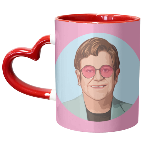 Pink Glasses Pink Background - unique mug by DOLLY WOLFE
