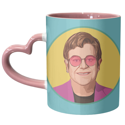 Pink Glasses - unique mug by DOLLY WOLFE