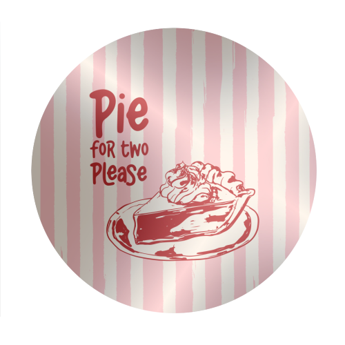 Pink Groovy Stripes Pie for Two Vintage Design - Circle Sticker by EZbie