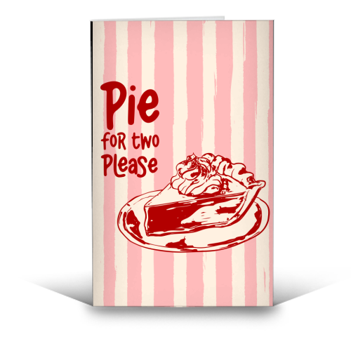 Pink Groovy Stripes Pie for Two Vintage Design - funny greeting card by EZbie
