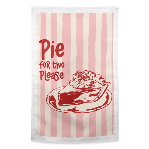 Pink Groovy Stripes Pie for Two Vintage Design - funny tea towel by EZbie