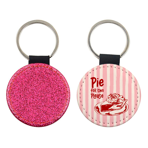 Pink Groovy Stripes Pie for Two Vintage Design - keyring by EZbie