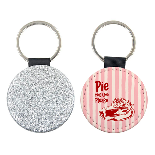 Pink Groovy Stripes Pie for Two Vintage Design - keyring by EZbie