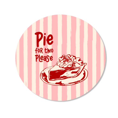Pink Groovy Stripes Pie for Two Vintage Design - Magnet by EZbie