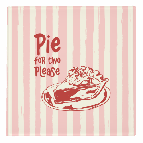 Pink Groovy Stripes Pie for Two Vintage Design - personalised beer coaster by EZbie