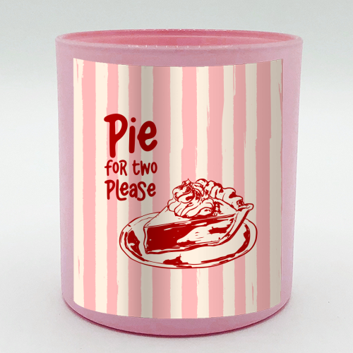 Pink Groovy Stripes Pie for Two Vintage Design - scented candle by EZbie