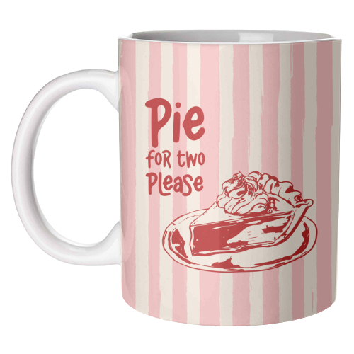 Pink Groovy Stripes Pie for Two Vintage Design - unique mug by EZbie