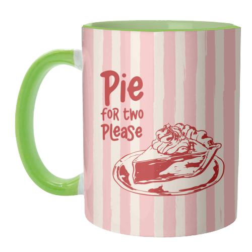 Pink Groovy Stripes Pie for Two Vintage Design - unique mug by EZbie