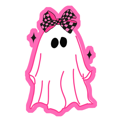 Pink Halloween Ghost - Die Cut Sticker by EZbie