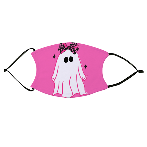 Pink Halloween Ghost - face cover mask by EZbie
