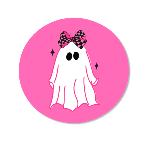 Pink Halloween Ghost - Magnet by EZbie