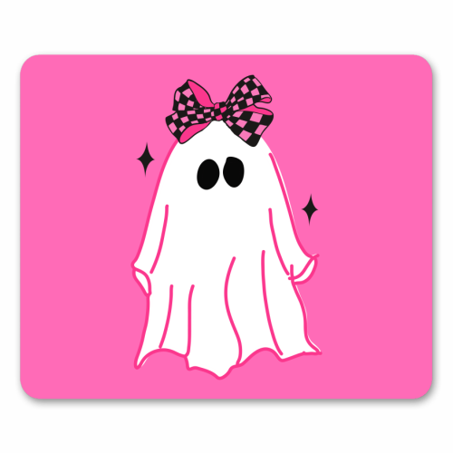 Pink Halloween Ghost - mouse mat by EZbie
