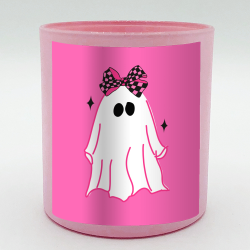 Pink Halloween Ghost - scented candle by EZbie