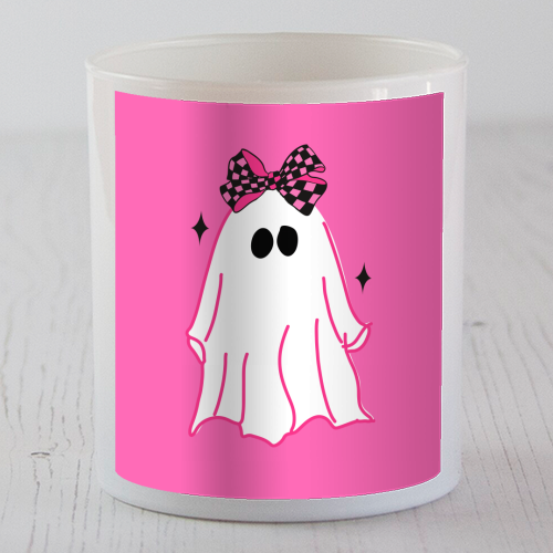 Pink Halloween Ghost - scented candle by EZbie
