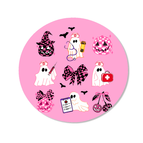 Pink Halloween Nurse Ghost Coquette - Magnet by EZbie
