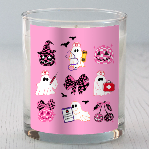 Pink Halloween Nurse Ghost Coquette - scented candle by EZbie