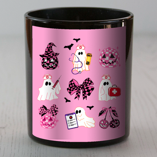 Pink Halloween Nurse Ghost Coquette - scented candle by EZbie