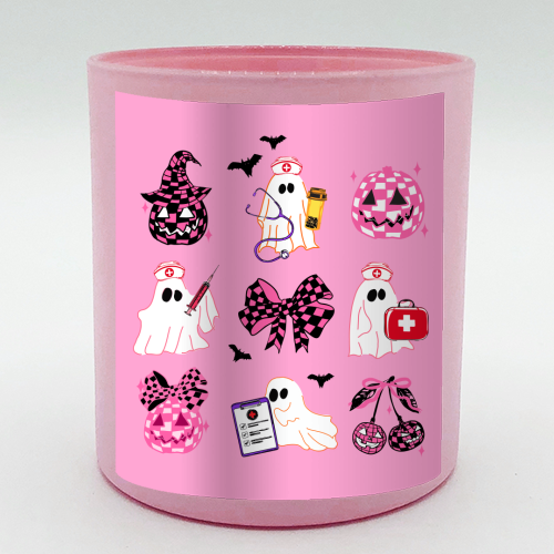 Pink Halloween Nurse Ghost Coquette - scented candle by EZbie