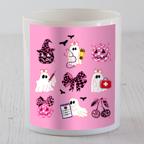 Pink Halloween Nurse Ghost Coquette - scented candle by EZbie