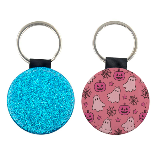 Pink Halloween pattern - keyring by Giddy Kipper