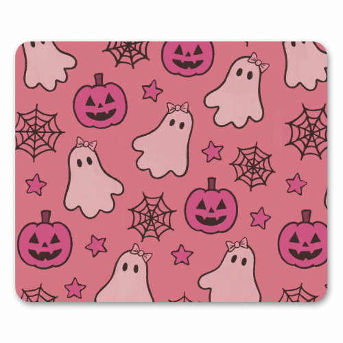 Pink Halloween pattern - mouse mat by Giddy Kipper