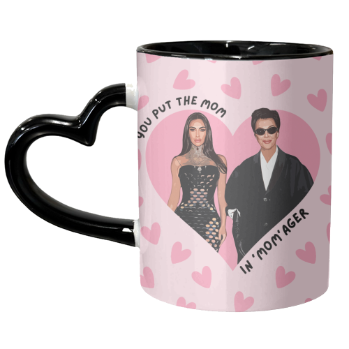 Pink Hearts Momager - unique mug by DOLLY WOLFE