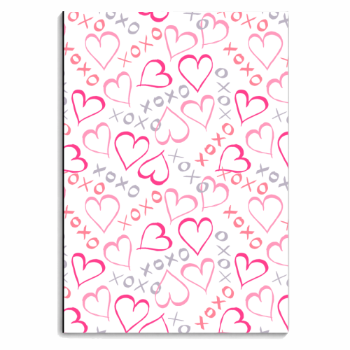 Pink Hearts, XOXO white - personalised A4, A5, A6 notebook by MitaDreamDesigns