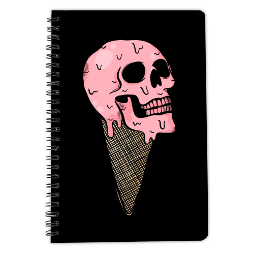 Pink Ice Cream Skull - personalised A4, A5, A6 notebook by Alice Palazon