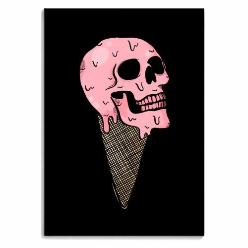 Pink Ice Cream Skull - personalised A4, A5, A6 notebook by Alice Palazon