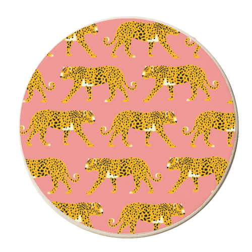 Pink Leopard Love - personalised beer coaster by Laura Lonsdale
