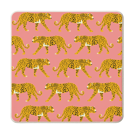 Pink Leopard Love - personalised beer coaster by Laura Lonsdale